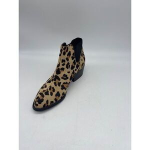 Steve Madden Women Leopard Print Calf Hair Pointed Toe Ankle Bootie Size 6